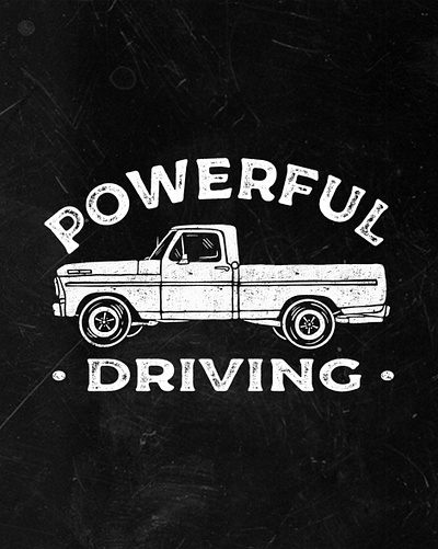 Powerful Driving graphic design hand lettering illustration lettering logo typography vintage