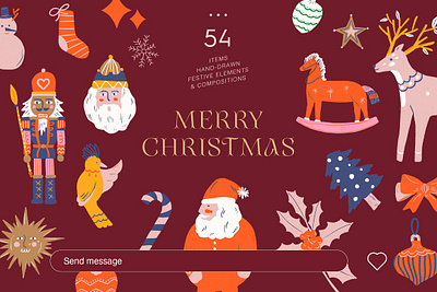 Merry Christmas and festive bundles christmas christmas card christmas seaon colorful facebook festive season festive vibe handdrawn happy illustration instagram merry christmas nutcracker santa claus