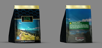 LIV Emerald Cannabis Flower Bags cannabis cbd illustration package design pouch bag product design