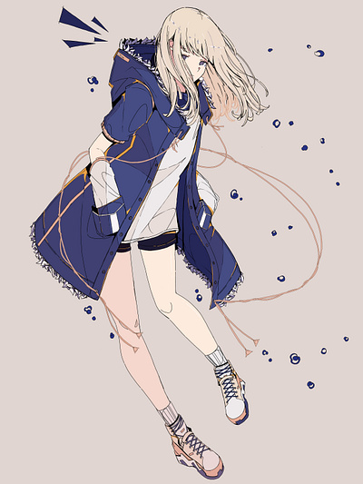 Rises anime style artwork design digital illustration drawing girl illustration illustration original character