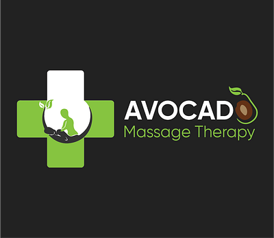 AVOCADO Massage Therapy Logo avocado cool logo design elegant graphic illustration logo massage professional spa therapy