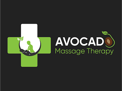 AVOCADO Massage Therapy Logo avocado cool logo design elegant graphic illustration logo massage professional spa therapy