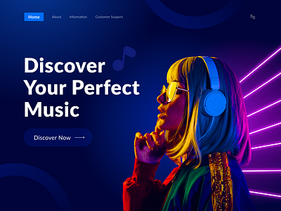 Perfect Music - Web page best branding darktheme design dicovermusic dribble enjoymusic landingpage musiclandingpage musicuiux neondesign popular promote songcollection songuiux top treading uiux webdesign webview