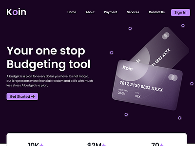 Koin- Budget Tool branding design graphic design ui uiux website