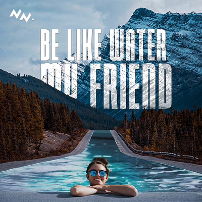 BE LIKE A WATER MY FRIEND branding graphic design logo
