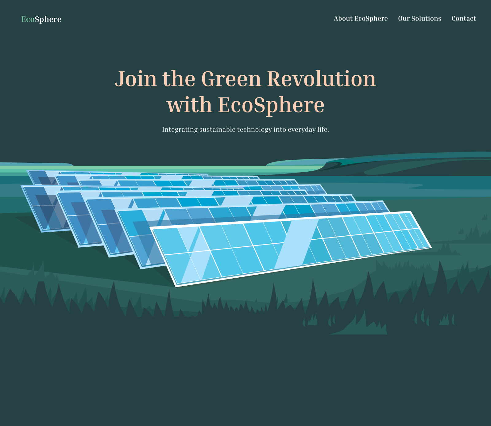 EcoSphere - Hero Banner banner hero solar system ui design