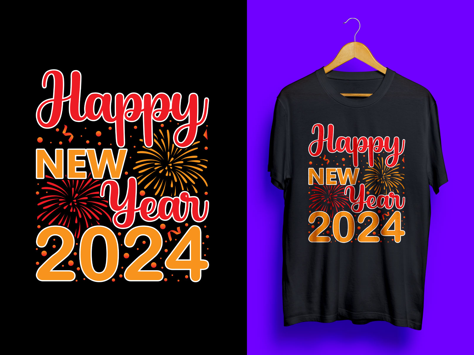 Happy New Year 2024 T Shirt Design T Shirt Design By MD Shadin Mia   Original 68cd2f12eadb6bf2a33f7d2eb0bedd27 