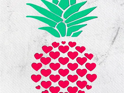 Pine Apple Digital aty corazon green haird love pine apple