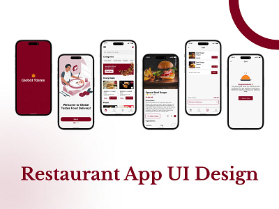 Restaurant App UI/UX 2023 design figma homepage logo onboardingscreen productcard restaurantapp splahscreen trending ui ux viral