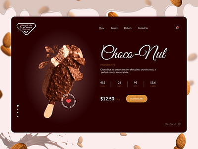 Scoop & Click - An Online Ice Cream Store 2024 app branding cart design differ flavour graphic design heart icecre illustration latest like logo newyear nuts trending ui unique ux