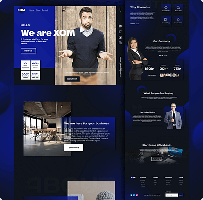 XOM Landing Page 3d abstract animation branding budiness graphic design home page landing page logo motion graphics ui ux web design