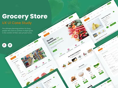 GROCERY STORE UX/UI CASE STUDY ECOMMERCE WEBSITE DESIGN branding case study design ecommerce website design grocery case study landing page ui user interface ux ux design uxui web design website website landing page