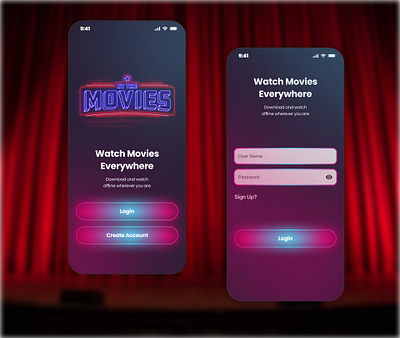 Movie App Design app figma graphic interactive design mobile app movie movies ott ui uitrend ux