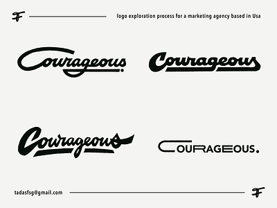 Courageous bold branding brave calligraphy concept courage custom design flow graphic identity lettering logo logotype modern retro script type typeface unique