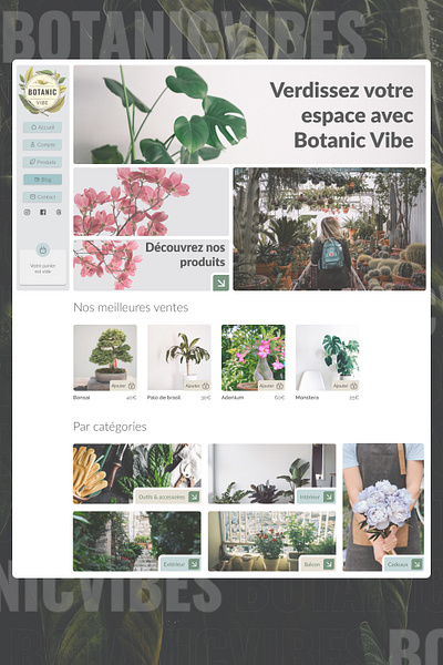 Botanic Vibe - Web Design design e commerce ui uiux ux