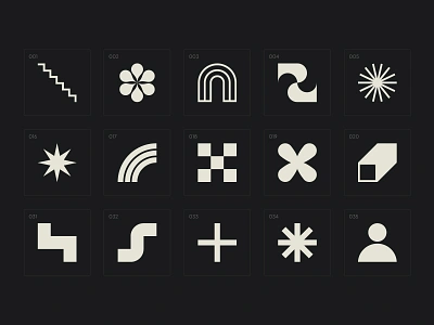 Geometrica - Vol.1 abstract basic brutalism collection design geometric geometry icon set icons leo alexandre minimal modern modernism monochrome neo geo pattern poster shapes symbols vector