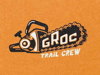 Trail Crew Mark chain chainsaw illustration logo machine orange trail crew