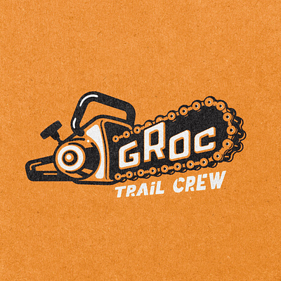 Trail Crew Mark chain chainsaw illustration logo machine orange trail crew