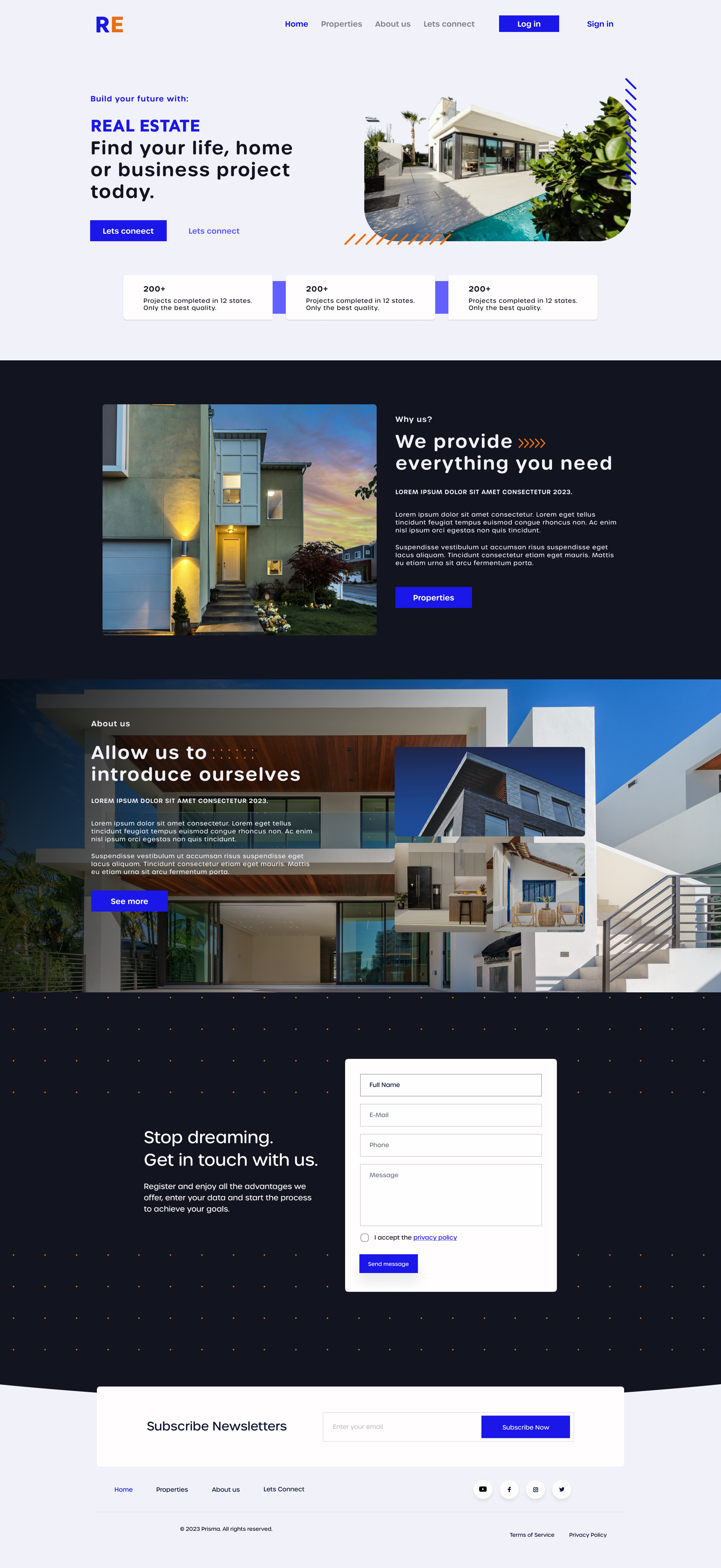 Real Estate Landing Page landingpage ui ux web