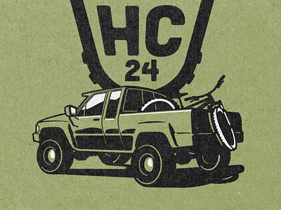 Hardcore 24 Race Tshirt 24 hour race 24 hr race endurance race green hardcore illustration mountain bike mtb toyota truck