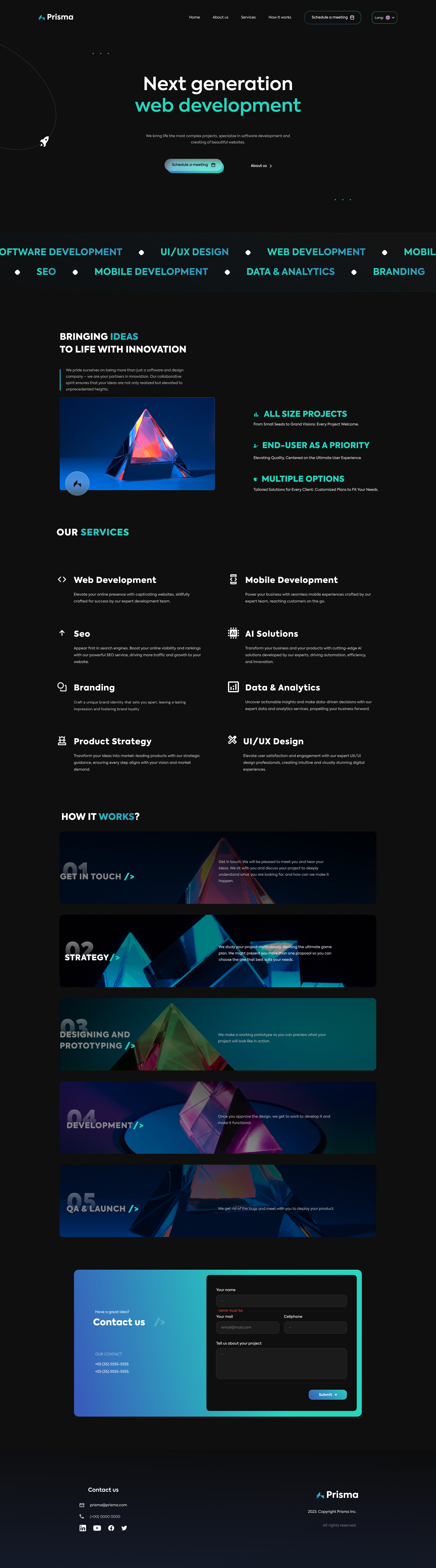 Prisma Landing Page landingpage ui ux webdevelopment