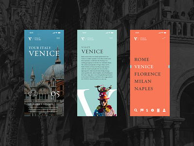 Venice Tours - Mobile design graphic design mobile ui ux web web design
