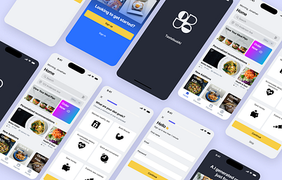 A.I Food ordering app concept branding design food delivery latinx desiners mobile design ui