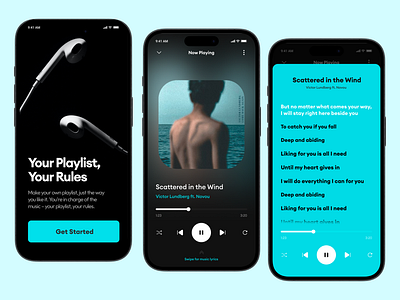 Mobile App - Music Player App 🚀 app daily ui design mobile app mobile design music app typography ui wireframe
