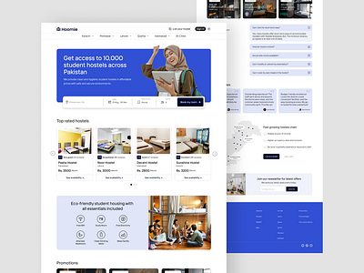 Hoomie - Students Hostel Rental Website design ecommerce website ui graphic design hostel rental website ui ui design uiux ux ux design uxui website concept website design website ui website ui design website uiux website uxui