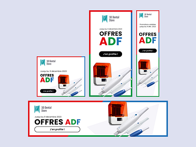 3D Dental Store Display Ads for ADF congress offers geometric