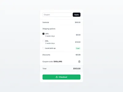 eCommerce - Checkout components app design cart cart totals checkout checkout design component components design system ecommerce figma shopping cart ui design ux design
