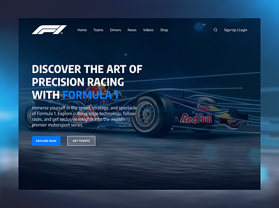 Formula 1 - Redesign design hero section ui ux uxui web design website