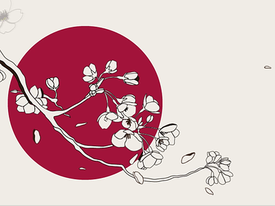 Cherry blossom animated vector animation gif japanese motifs motion graphics spring