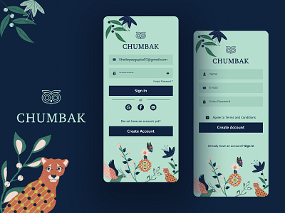 On Boarding Screens branding chumbak creative design gradient graphic design illustration login in logo quirky sign in sign up social media ui vector