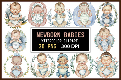 Babies Watercolor Newborn baby gift
