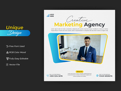 Creative Marketing Agency Social Media Ads Design. branding corporate graphic design marketing ads design social media ads template