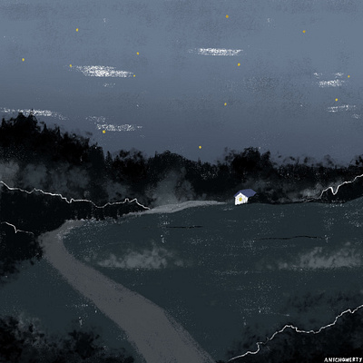 night landscapes book illustrations illustration