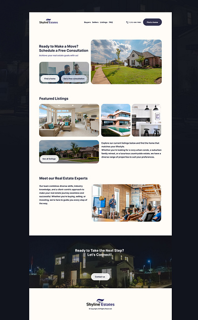 Skyline Estates - Real Estate Broker broker design figma hero landing page real estate real estate broker ui uiux web design