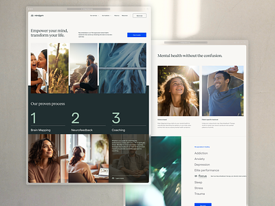 Mindgym - Web design blue calming clean glass green health homepage landing page mental health modern ui ux web design website