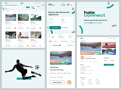 Hala Connect Website Design - B2C Platform b2c service brands design listing design mobile responsive neat platform sponsors ui ui design ux ux design web design web interface website design