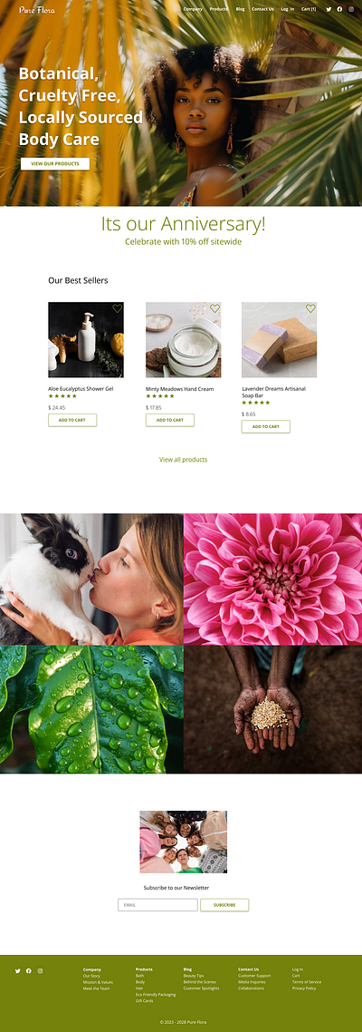 Pure Flora Landing Page Design landing page ui ux web website design