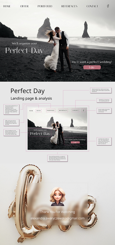 Perfect Day Landing Page figma landing page ui web wedding planner