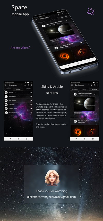 Space Mobile App aplication app design figma mobile mobile app space ui ux