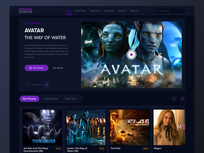 STAR Cineplex - Website Home🎬 branding cinema cinema website clean design entertainment film film production landing page membership minimal movie movie website play production company ui ui design uiux web website