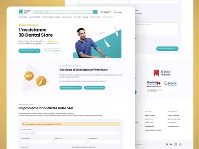 3D Dental Store support page graphic design ui