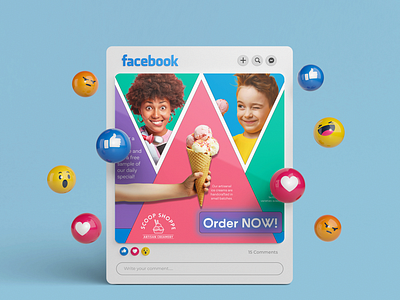 Social Media Ad Design for Ice Creamery ad campaign advertisement branding design graphic design social media