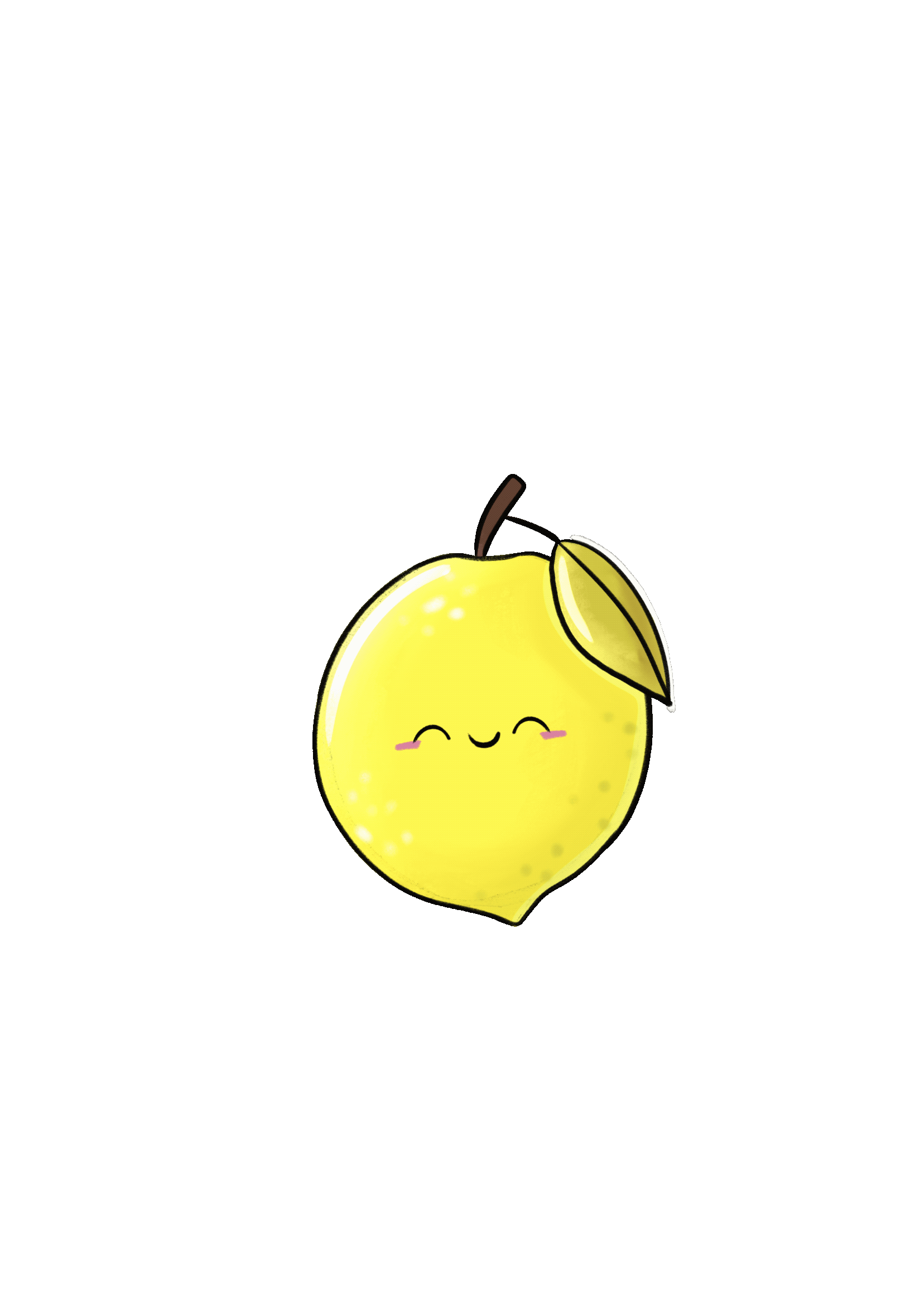 Kawaii lemon gif animation sticker loop whimsical