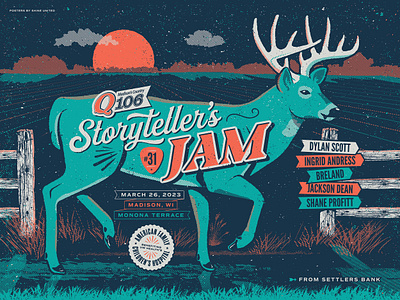 Storyteller's Jam Gig Poster - Spring 2023 design gig posters graphic design illustration posters screen printing typography