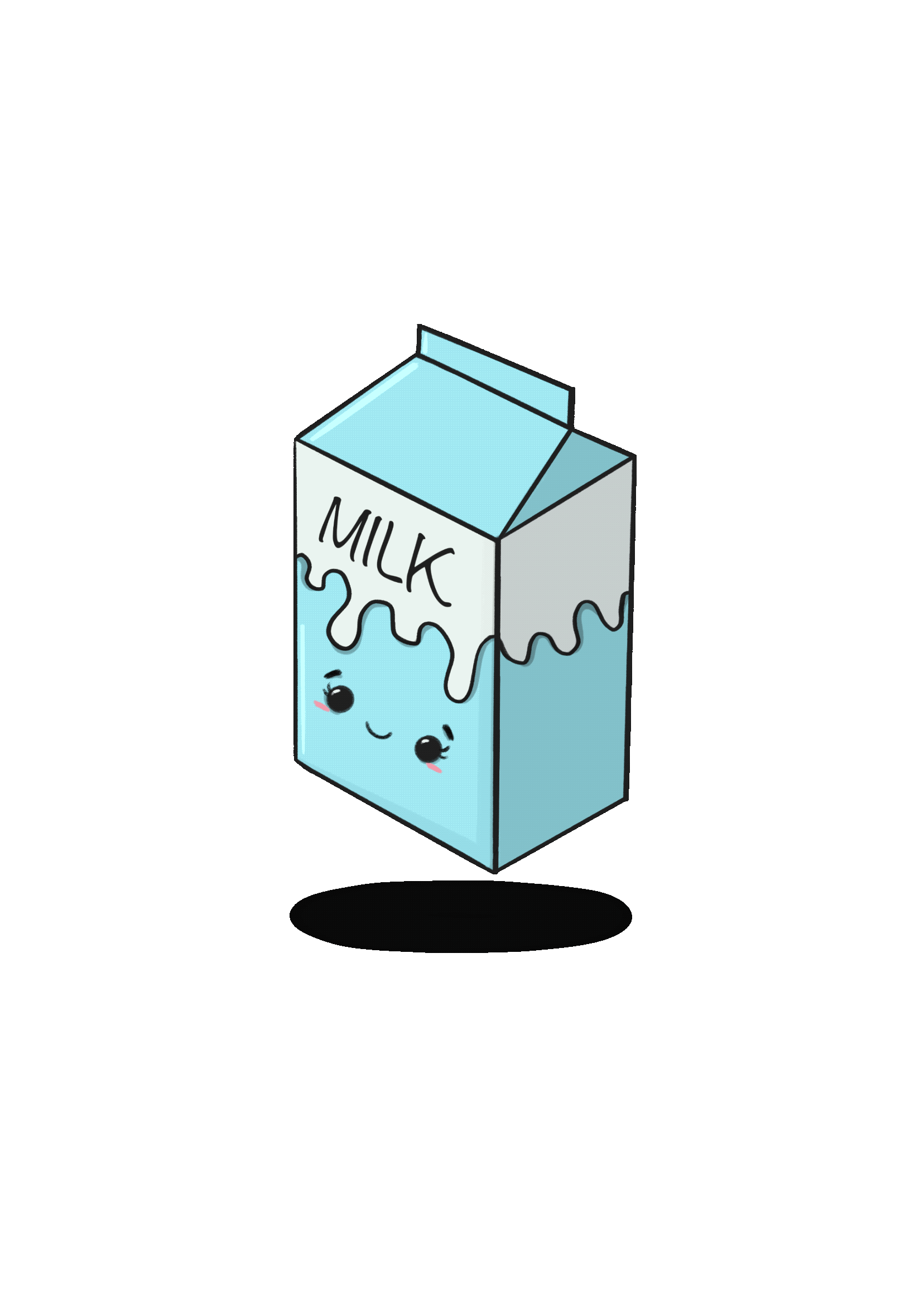 kawaii milk illustration gif animation sticker loop whimsical