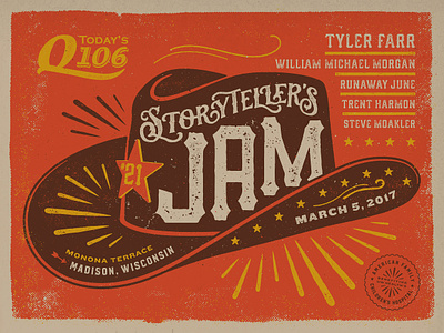 Storyteller's Jam Gig Poster - Spring 2017 design gig posters graphic design illustration poster design screen printing typography